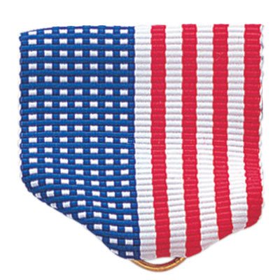 1-1/2 x 1-3/8 Inch American Flag Pin Back Ribbon-Gold Ring-Brooches & Lapel Pins-Lapel Pin Corner