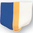 1-1/2 x 1-3/8 Inch Blue, Gold, and White Pin Back Ribbon-Brooches & Lapel Pins-Lapel Pin Corner