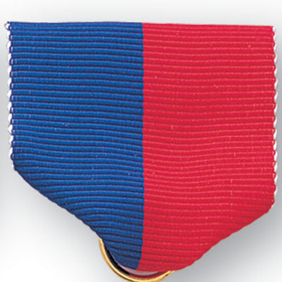 1-1/2 x 1-3/8 Inch Blue and Red Pin Back Ribbon-Brooches & Lapel Pins-Lapel Pin Corner