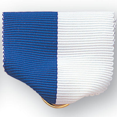 1-1/2 x 1-3/8 Inch Blue and White Pin Back Ribbon-Brooches & Lapel Pins-Lapel Pin Corner