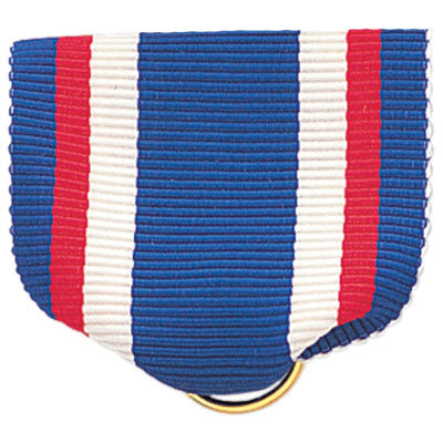 1-1/2 x 1-3/8 Inch Blue with Red and White Stripes Pin Back Ribbon-Brooches & Lapel Pins-Lapel Pin Corner