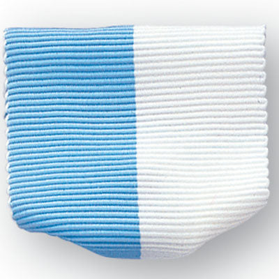 1-1/2 x 1-3/8 Inch Light Blue and White Pin Back Ribbon-Brooches & Lapel Pins-Lapel Pin Corner