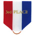 1-1/2 x 1-3/8 Inch Red, White, and Blue "3rd Place" Pin Back Ribbon-Brooches & Lapel Pins-Lapel Pin Corner