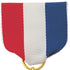 1-1/2 x 1-3/8 Inch Red, White, and Blue Pin Back Ribbon-Silver Ring-Brooches & Lapel Pins-Lapel Pin Corner