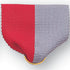 1-1/2 x 1-3/8 Inch Red and Gray Pin Back Ribbon-Brooches & Lapel Pins-Lapel Pin Corner