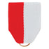 1-1/2 x 1-3/8 Inch Red and White Pin Back Ribbon-Brooches & Lapel Pins-Lapel Pin Corner