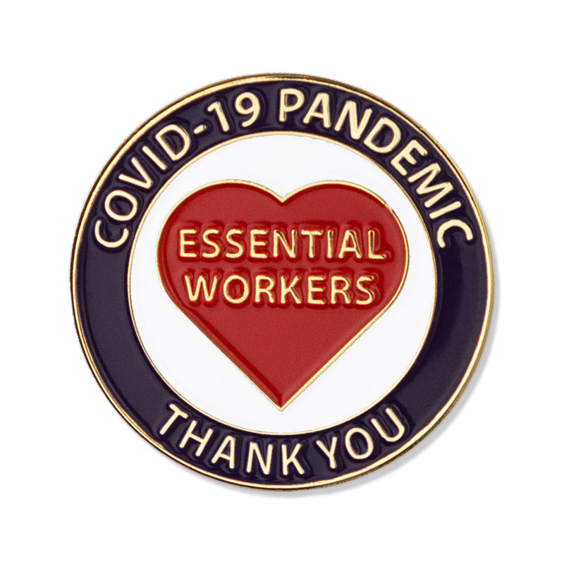 1-1/4 Inch Essential Workers "Thank You" Lapel Pin-Brooches & Lapel Pins-Lapel Pin Corner