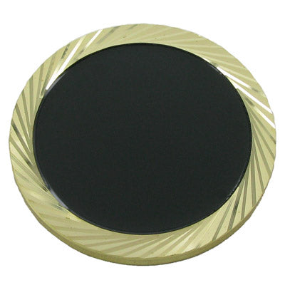 1-1/4 Inch Gold Dimaond Engraved Border with Black Lapel Pin-Engraving Option-Brooches & Lapel Pins-Lapel Pin Corner