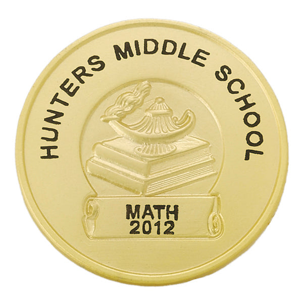 1-1/4 Inch Lamp of Learning Pin-Imprint Option-Brooches & Lapel Pins-Lapel Pin Corner