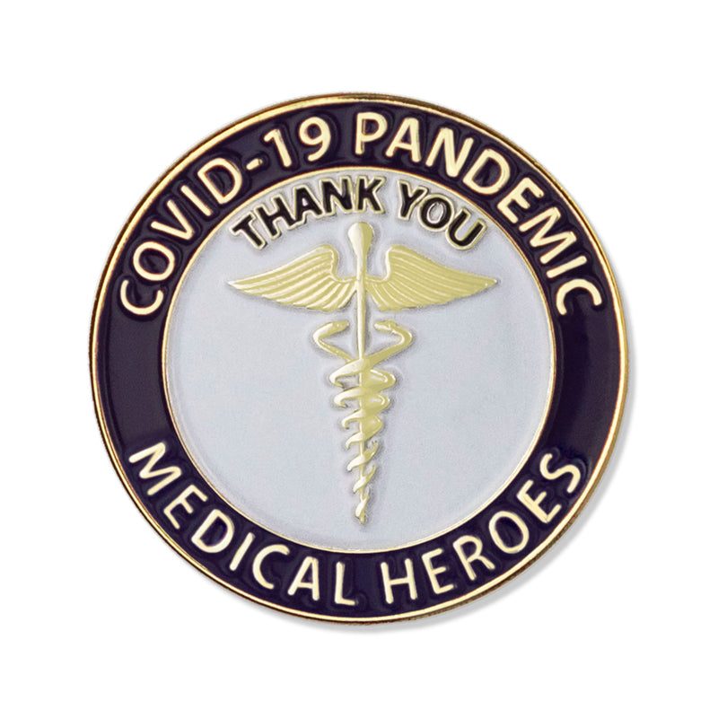 1-1/4 Inch Medical Heroes "Thank You" Lapel Pin-Brooches & Lapel Pins-Lapel Pin Corner