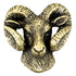 1-1/4 Inch Ram Mascot Antique Brass Pin-Brooches & Lapel Pins-Lapel Pin Corner