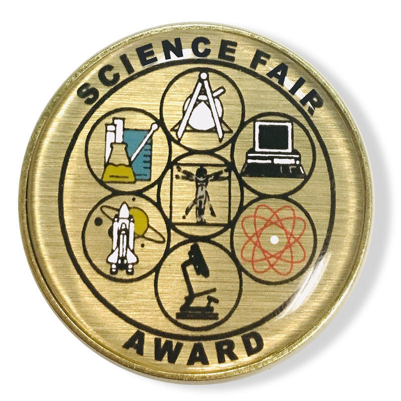 1-1/4 Inch Science Fair Award Lapel Pin-Brooches & Lapel Pins-Lapel Pin Corner
