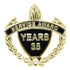 1-1/4 Inch "Service Award Years" with Rhinestone Enameled Lapel Pin-Brooches & Lapel Pins-Lapel Pin Corner