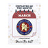 1-1/8 Inch March Employee of the Month Enameled Lapel Pin-Brooches & Lapel Pins-Lapel Pin Corner