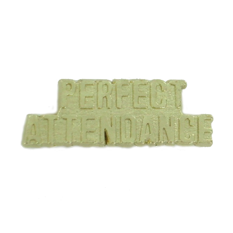1-1/8 Inch Gold Perfect Attendance Chenille Pin-Brooches & Lapel Pins-Lapel Pin Corner