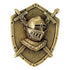 1-1/8 Inch Knight Mascot Antique Brass Pin-Brooches & Lapel Pins-Lapel Pin Corner