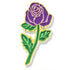 1-1/8 Inch Purple Rose with Green Stem Lapel Pin-Brooches & Lapel Pins-Lapel Pin Corner