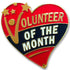 1-1/8 Inch Volunteer of the Month Heart Lapel Pin-Brooches & Lapel Pins-Lapel Pin Corner