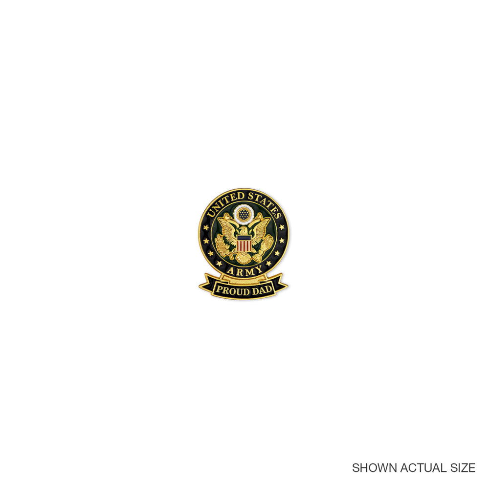1-1/8 x 7/16 Inch U.S. Army "Proud Dad" Lapel Pin-Brooches & Lapel Pins-Lapel Pin Corner