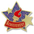 1 Inch Achievement with Star and Torch Enameled Lapel Pin-Brooches & Lapel Pins-Lapel Pin Corner