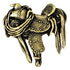 1 Inch Cowboy Saddle Mascot Antique Brass Pin-Brooches & Lapel Pins-Lapel Pin Corner