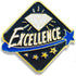 1 Inch Excellence with Diamond and Stars Enameled Lapel Pin-Brooches & Lapel Pins-Lapel Pin Corner