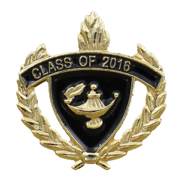 1 Inch Gold Class of 2016 Enameled Lapel Pin-Brooches & Lapel Pins-Lapel Pin Corner