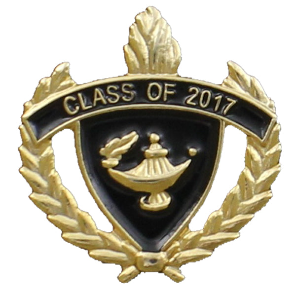 1 Inch Gold Class of 2017 Enameled Lapel Pin-Brooches & Lapel Pins-Lapel Pin Corner