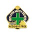 1 Inch Gold Enameled Accident Free Safety Lapel Pin-Brooches & Lapel Pins-Lapel Pin Corner