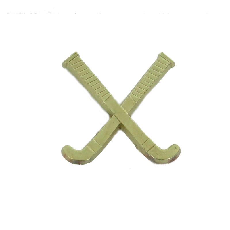 1 Inch Gold Field Hockey Sticks Chenille Pin-Brooches & Lapel Pins-Lapel Pin Corner