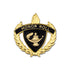 1 Inch Gold "Honor Roll" with Lamp of Learning and Wreaths Enameled Lapel Pin-Brooches & Lapel Pins-Lapel Pin Corner