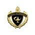 1 Inch Gold "Perfect Attendance" with Lamp of Learning and Wreaths Enameled Lapel Pin-Brooches & Lapel Pins-Lapel Pin Corner