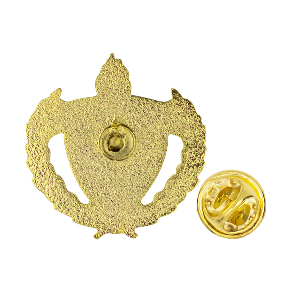 1 Inch Gold "Physical Education" with Lamp of Learning and Wreaths Enameled Lapel Pin-Brooches & Lapel Pins-Lapel Pin Corner