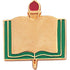 1 Inch Gold Plain Book and Torch Enameled Lapel Pin-Brooches & Lapel Pins-Lapel Pin Corner