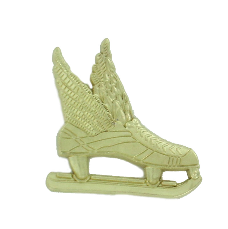 1 Inch Gold Winged Ice Skating Chenille Pin-Brooches & Lapel Pins-Lapel Pin Corner