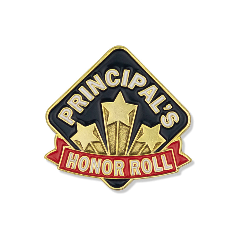 1 Inch Principal's Honor Roll with Shooting Star Lapel Pin-Brooches & Lapel Pins-Lapel Pin Corner