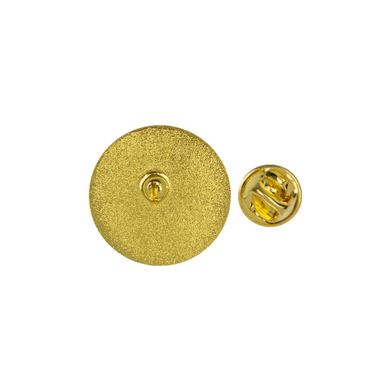 1 Inch Round Gold Enameled Robotics Lapel Pin-Brooches & Lapel Pins-Lapel Pin Corner