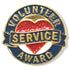 1 Inch Round Volunteer Service Award Heart Lapel Pin-Brooches & Lapel Pins-Lapel Pin Corner