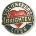 1 Inch Round Volunteers Brighten Lives Hear Lapel Pin-Brooches & Lapel Pins-Lapel Pin Corner