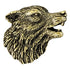 1 Inch Wolf Mascot Antique Brass Pin-Brooches & Lapel Pins-Lapel Pin Corner