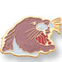 1/2 Inch Cougar Etched Brass Enameled Pin-Brooches & Lapel Pins-Lapel Pin Corner