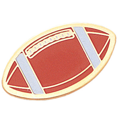 1/2 Inch Football Enameled Lapel Pin-Brooches & Lapel Pins-Lapel Pin Corner