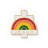 1/2 Inch Gold Enameled Rainbow, Cross, and Jesus Lapel Pin-Brooches & Lapel Pins-Lapel Pin Corner