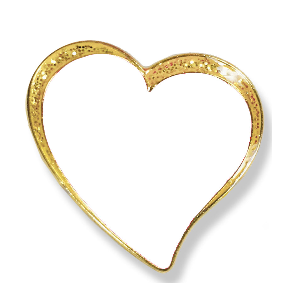 1/2 Inch Modern Sparkled Enameled Heart with Gold Border Lapel Pin-Brooches & Lapel Pins-Lapel Pin Corner
