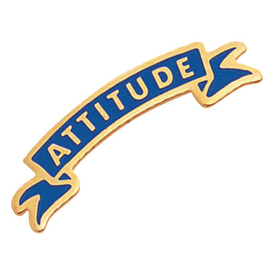 1/4 Inch Gold "Attitude" Enameled Lapel Pin-Brooches & Lapel Pins-Lapel Pin Corner