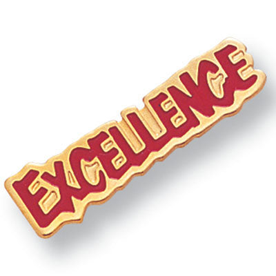 1/4 Inch Gold "Excellence" Enameled Lapel Pin-Brooches & Lapel Pins-Lapel Pin Corner