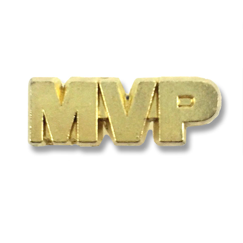 1/4 Inch Gold "MVP" Chenille Pin-Brooches & Lapel Pins-Lapel Pin Corner