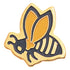3/4 Inch Bee Etched Brass Enameled Pin-Brooches & Lapel Pins-Lapel Pin Corner