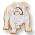 3/4 Inch Bulldog Etched Brass Enameled Pin-Brooches & Lapel Pins-Lapel Pin Corner