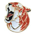 3/4 Inch Etched and Soft Enameled Tiger Pin-Brooches & Lapel Pins-Lapel Pin Corner